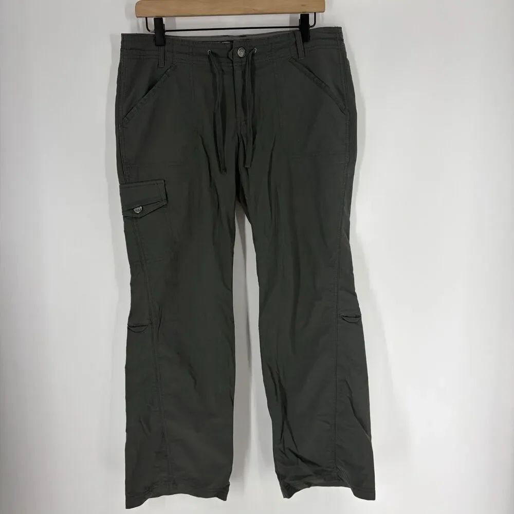 REI Pants Size 10 Petite Womens Gray Aldervale Roll Up Wide Leg Outdoor Hiking